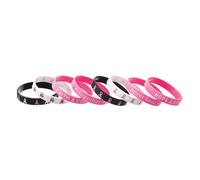DATOA 8/16Pcs Breast Cancer Awareness Silicone Bracelets Pink Ribbon Rubber Wristbands Hope Faith Strength Courage Inspirational Bracelets, 5 UK, Silicone, no gemstone