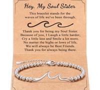 DATOA Best Friend Bracelet Gift The Waves of Life We've Been Through Bracelet Wave Bracelet Bestie Sister Best Friend Jewelry Gifts, 5 UK, Metal, no gemstone