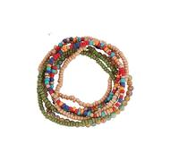 DATOA Bohemian Multilayer Seed Beads Bracelet Handmade Wrap Bracelets Beach Stretch Bangle Jewelry for Women, 5 UK, Acrylic, no gemstone
