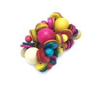 DATOA Boho Multi-Colored Wooden Beads Stretch Bracelet for Women Statement Wide Chunky Bangle Bohemian Jewelry Wood Elastic Wristband, adjustable, Wood, no gemstone