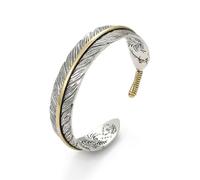 DATOA Elegant Vintage Feather Cuff Bracelet Lucky Hoop Feather Copper Bangle Simple Statement Adjustable Bracelet Jewelry for Men Women, adjustable, no gemstone