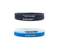 DATOA God is First IM Second Bracelet for Women Men Bible Verses Cross Silicone Bracelet Religion Faith Accessories, 5 UK, Silicone, no gemstone