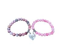 DATOA Matching Heart Bracelets for Couples Long Distance Touch Beaded Bracelet BFF Friendship Bracelets Valentines Mothers Day Gifts, 5 UK, Metal, no gemstone