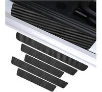 DATONGERGANG 5 Pcs Car Door Sill Protector for Tesla Model Y 2020-2024, Carbon Fiber Threshold Protective Film Car Rear Bumper Protector Kick Plate Cover Sticker