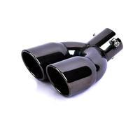 DATONGERGOUZI 1pc Double Exhaust Tail Pipe for Challenger Genesis 43/50/60, Stainless Steel Muffler Tip, Chrome Black Polish, Inlet Diameter 63mm, Black,curved