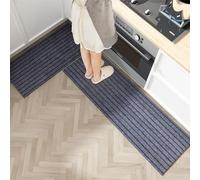 DATOPER Kitchen Rugs,Washable mats,Mat,Non Slip Mats,Dirt Trapper Doormat,Entrance Rug,Shoes Scraper Super Absorbent Carpet,Black,50×180cm