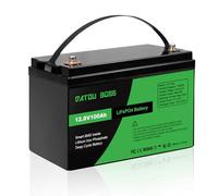 DATOUBOSS 12V 100Ah LiFePO4 Lithium Battery, 1280Wh Deep Cycle Rechargeable Battery with Built-in 120A BMS, 15000+ Cycles, Support in Series/Parallel, for RV, Campervan, Solar, Boat, Off-Grid System