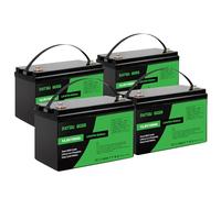 DATOUBOSS 12V 100Ah LiFePO4 Lithium Battery, 1280Wh Energy, Up to 15000+ Deep Cycle, with 120A BMS Protection, Support in Series/Parallel, for RV, Caravans, Boat, Off-Grid Solar Panel System, 4Pcs