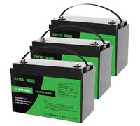DATOUBOSS 12V 100Ah LiFePO4 Lithium Battery, 1280Wh Energy, Up to 15000+ Deep Cycle, with 120A BMS Protection, Support in Series/Parallel, for RV, Caravans, Boat, Off-Grid Solar Panel System, 3Pcs