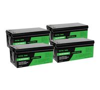 DATOUBOSS 12V 300Ah LiFePO4 Battery Integrated 200A BMS 8000+ Cycles Deep Cycle Lithium Battery 3840Wh Power Support in Series/Parallel Connection,Perfect for Solar, RV, Off-Grid, 4Pcs