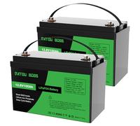 DATOUBOSS 2 * 12V 100Ah LiFePO4 Lithium Leisure Battery, 1280Wh, Built-in 100A BMS, 100Ah Lithium Leisure Battery, 4000-15000 Deep Cycles, Support in Series/Parallel, for RVs, Home Energy Storage