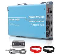 DATOUBOSS 2200W Pure Sine Wave Power Inverter DC 12V to 110V 120V AC, 4400W Peak Power with Dual AC Outputs and USB and Type C for Car, RV, Home, Truck, Solar