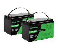DATOUBOSS LiFePO4 Battery 12V 100Ah Lithium Leisure Battery, Up to 15000+ Deep Cycle, with 120A BMS Protection, Support in Series/Parallel, for RV, Caravans, Boat, Off-Grid Solar Panel System, 2Pcs