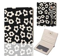 DATOUCAT Small Women's Wallet, RFID Blocking Slim Bifold Purse, Compact PU Leather Card Holder with ID Window & Zipper Coin Pocket, Travel Wallet for Ladies & Teen Girls, Beige Flower A, 4.2" x 3.6" x