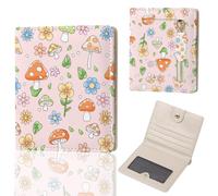 DATOUCAT Small Women's Wallet, RFID Blocking Slim Bifold Purse, Compact PU Leather Card Holder with ID Window & Zipper Coin Pocket, Travel Wallet for Ladies & Teen Girls, Little Mushroom, 4.2" x 3.6