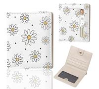 DATOUCAT Small Women's Wallet, RFID Blocking Slim Bifold Purse, Compact PU Leather Card Holder with ID Window & Zipper Coin Pocket, Travel Wallet for Ladies & Teen Girls, Line Art, 4.2" x 3.6" x 0.6