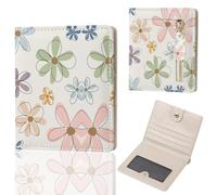 DATOUCAT Small Women's Wallet, RFID Blocking Slim Bifold Purse, Compact PU Leather Card Holder with ID Window & Zipper Coin Pocket, Travel Wallet for Ladies & Teen Girls, Line Art 1, 4.2" x 3.6" x 0.6