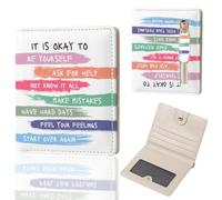DATOUCAT Small Women's Wallet, RFID Blocking Slim Bifold Purse, Compact PU Leather Card Holder with ID Window & Zipper Coin Pocket, Travel Wallet for Ladies & Teen Girls, Inspirational Quotes, 4.2" x