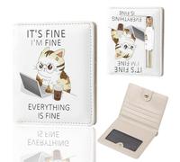 DATOUCAT Small Women's Wallet, RFID Blocking Slim Bifold Purse, Compact PU Leather Card Holder with ID Window & Zipper Coin Pocket, Travel Wallet for Ladies & Teen Girls, Angry Cat, 4.2" x 3.6" x 0.6