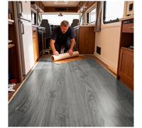 DATOUJL Self-Adhesive Motorhome PVC Flooring Planks Wood Effect - 2.0mm Waterproof Peel and Stick Floor Tiles,Wear-Resistant Eco-Friendly for Campervan/Kitchen/Bedroom/Bathroom (Grey,60 * 200cm,5PCS)