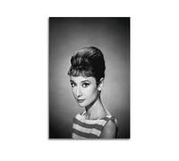DATOZA Audrey Hepburn Beautiful Face Black And White Art Poster Decorative Painting Canvas Wall Posters And Art Picture Print Modern Family Bedroom Decor Posters 12x18inch(30x45cm)