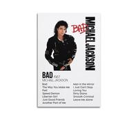 DATOZA Michael Jackson Bad Album Minimalist Poster Decorative Painting Canvas Wall Posters And Art Picture Print Modern Family Bedroom Decor Posters 12x18inch(30x45cm)