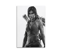 DATOZA Tomb Raider Lara Croft Black And White Art Poster Decorative Painting Canvas Wall Posters And Art Picture Print Modern Family Bedroom Decor Posters 16x24inch(40x60cm)