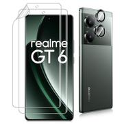 Datree 2 pieces for Realme GT 6 / Realme GT 6T TPU protective film, 1 piece camera protection for tempered glass, scratch-resistant protection, HD screen protector, TPU film HD screen protector