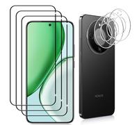 Datree 3 Pieces for Honor Magic 8 Lite Tempered Glass Film with 3 Pieces Camera Film (Black) 9H Hardness HD Anti Scratch Protective Screen Protector