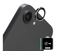 Datree Camera Film for iPhone 17E 5G, 9H Hardness Tempered Glass Camera Lens Protection Individual Ring in Metal, HD Anti Scratch Camera Film - Black