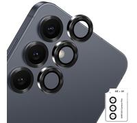 Datree Camera Film for Samsung Galaxy S25 5G, 9H Hardness Tempered Glass Camera Lens Protection Cover Individual Ring in Metal, HD Anti Scratch Camera Film - Black