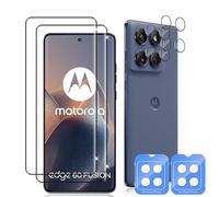 Datree Pack of 2 for 3D Tempered Glass for Motorola Moto Edge 60/Edge 60 Fusion and 2 Pieces Camera Protection, 9H Hardness 3D Tempered Glass, Anti-Scratch Film, Bubble-Free Screen Protector, HD
