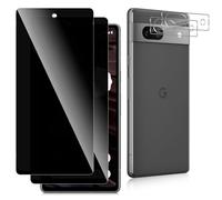 Datree Pack of 2 for Tempered Glass Privacy Screen for Google Pixel 7A 5G and 2 Pieces Camera Protection, Privacy Screen Protector 9H Hardness, Anti Spy Protective Glass Anti-Scratch Bubble-Free
