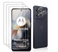 Datree Pack of 3 Tempered Glass for Motorola Moto G56 and 3 Camera Protection, 9H Hardness Tempered Glass, Anti-Scratch Tempered Glass, Bubble-Free Screen Protector, HD Screen Protector Film