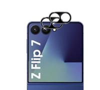 Datree Tempered Glass Screen Protector for Samsung Galaxy Z Flip 7, Pack of 2, 9H Hardness, HD Anti-Scratch Lens, Bubble-Free, Rear Camera Protection, Screen Protector, Black