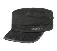 Stetson Datto Winter Army Cap for Men - Cotton Military Cap - UV Protection (40+) - Water-Shedding Material - Lined - Fall/Winter Black L (58-59 cm)