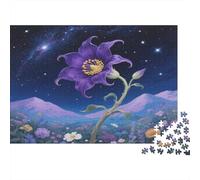 Datura Paper Purple Star Flower with Mountains Jigsaw Puzzle Set Mind Stimulating Secret Santa Gift 70x50cm/1000pcs