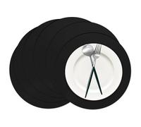 Datyiiha 50 Black Round Disposable Table Mats - Black Paper Place Mats - Decorative Placemats for Wedding, Bridal Shower, Birthday Party - Dining Decor