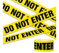 Daucin DO NOT ENTER Tape, Yellow Warning Tape Self-adhesive Barricade Safety Tapes with Bold Black Font Text, Maximum Readability for Halloween Decorations Workplace Danger Areas - 25 M x 4.8 CM