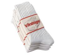 DAUCO 4 Pairs Natural 98% Cotton Crew Socks - Seamless, Breathable, Cozy Fall & Winter Socks for Women & Men, 4 Pairs - White1, 4-9 UK