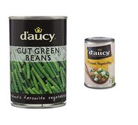 D'aucy Fine Cut Green Beans 400 g (Pack of 12) & Mixed Vegetables 400 g (Pack of 12)