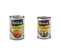 D'Aucy Sliced Carrots 400g (Pack of 12) & D'aucy Mixed Vegetables 400 g (Pack of 12)