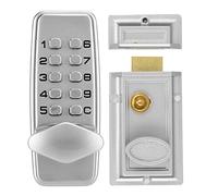 DAUERHAFT Digital Mechanical Password Door Lock digital lock 2-4 Digits Combination Key Coded Button Lock, Chrome Finish, Suitable door lock for Indoor and Outdoor Doors nan