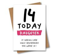 Daughter 14th Birthday Card - 14 Today Seems Like Only Yesterday