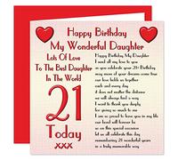 Daughter 21st Happy Birthday Card - Lots Of Love To The Best Daughter In The World - 21 Today