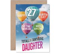Daughter 27th Birthday Card, Most Amazing Hot Air Balloon