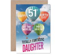 Daughter 51st Birthday Card, Most Amazing Hot Air Balloon