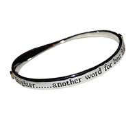Daughter..... Another Word For Best Friend Silver Sentiment Bangle