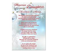 Daughter At Christmas Memorial Card Graveside Poem & Stake F456, Multicoloured, 148mm x 105mm