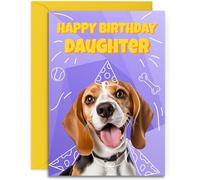 Daughter Beagle Birthday Card - Superhero Cute Dog Design - A5 Size with Envelope